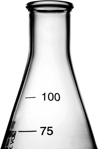 Close up of scientific flask